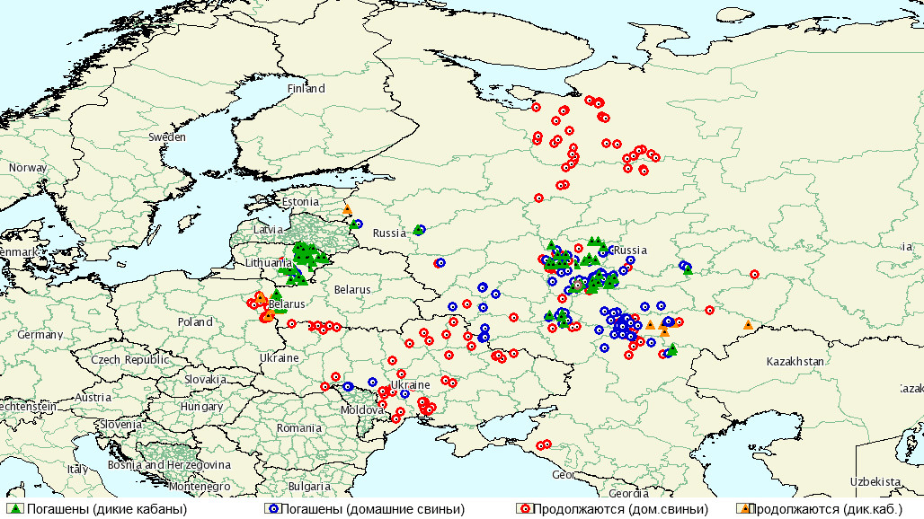 CSF in Russia from June 2016 to October 2016