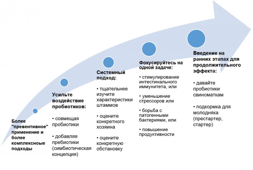 Рисунок 2. Стратегии по повышению пользы от применения пробиотиков на ранних этапах жизни.
