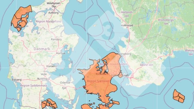 Фото 3. Статус национальной стратегии сокращения РРСС в Дании. Оранжевый цвет представляет собой установленные региональные программы ликвидации.
