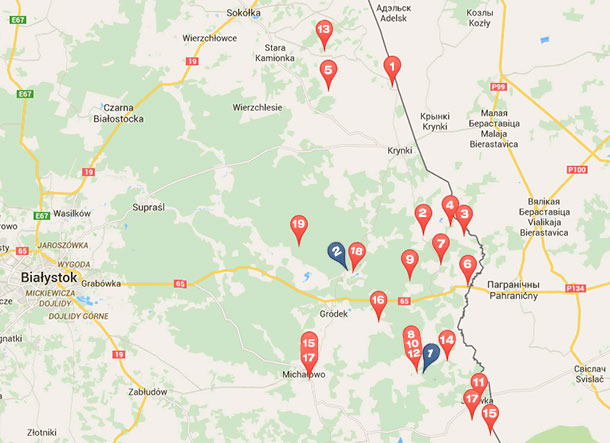 Случаи АЧС у кабанов и свиней, имевшие место с февраля по октябрь 2014 г. на территориях, примыкающих к польско-белорусской границе.